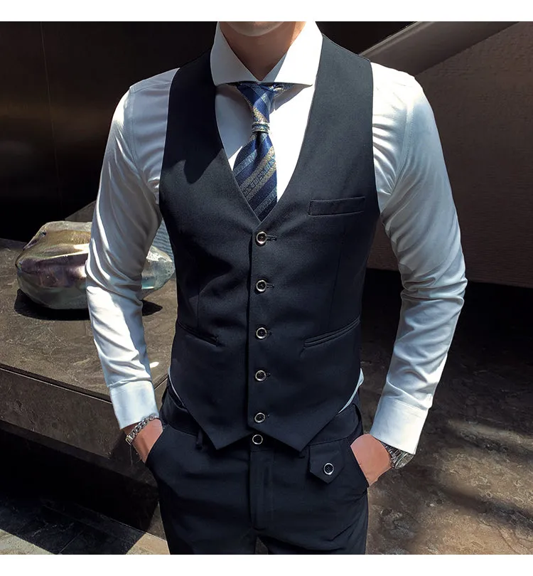 West Louis Brand Business Casual Slim Fit 3 Piece Suit