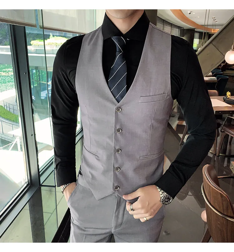 West Louis Brand Business Casual Slim Fit 3 Piece Suit