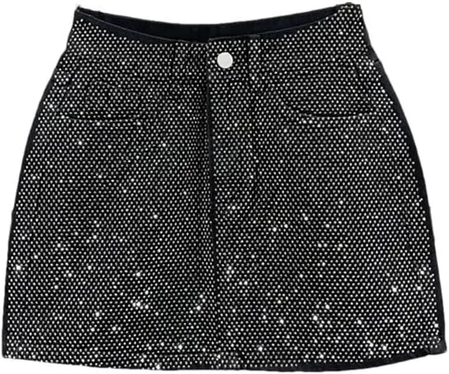 Women Jean Mini Skirt Pink Denim Short Pantskirt High Waisted Slimming Hip-Wrapped Skirts