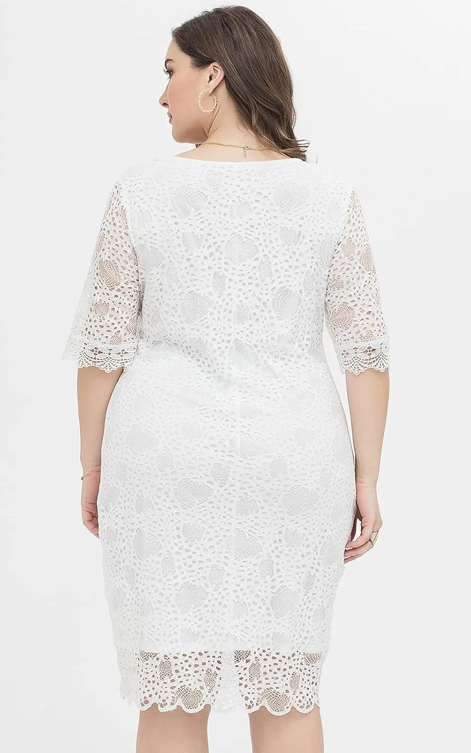 Women Sexy Summer Plus Size Bodycon Wrap Cocktail Lace Dress