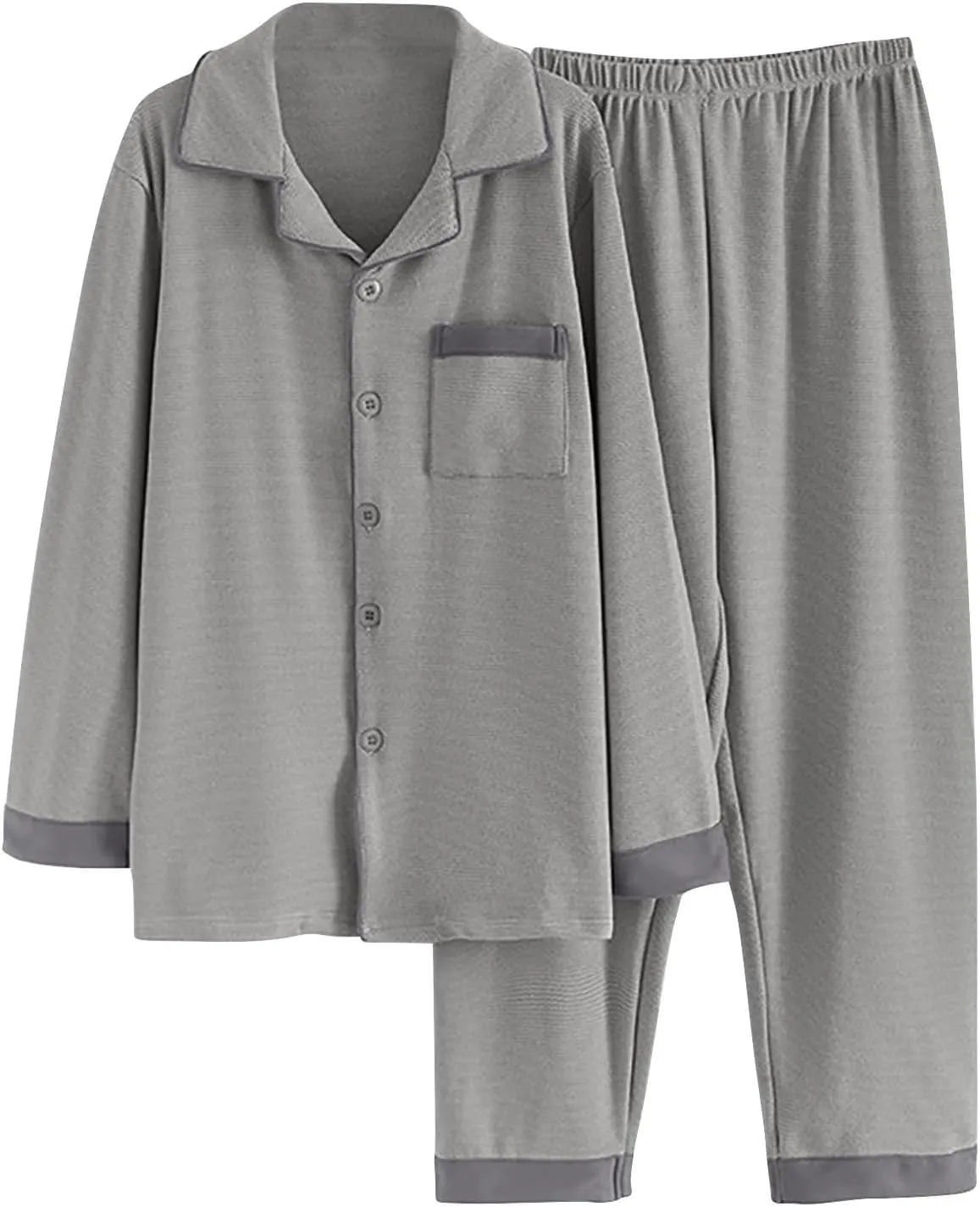 Womens 2 Piece Pajama Set Long Sleeve Button Down Top and Pant Sleepwear Loungewear Slouchy Notch Collar Soft Pjs Set