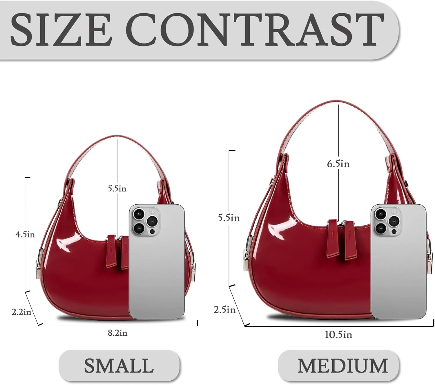 Women's Crescent Shoulder Bags Fashion Y2k 90s Hobo Crescent Handbags,Underarm Shoulder Purse BagUpsized Version
