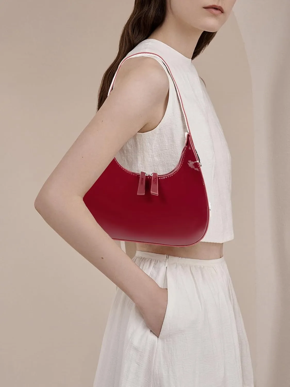 Women's Crescent Shoulder Bags Fashion Y2k 90s Hobo Crescent Handbags,Underarm Shoulder Purse BagUpsized Version