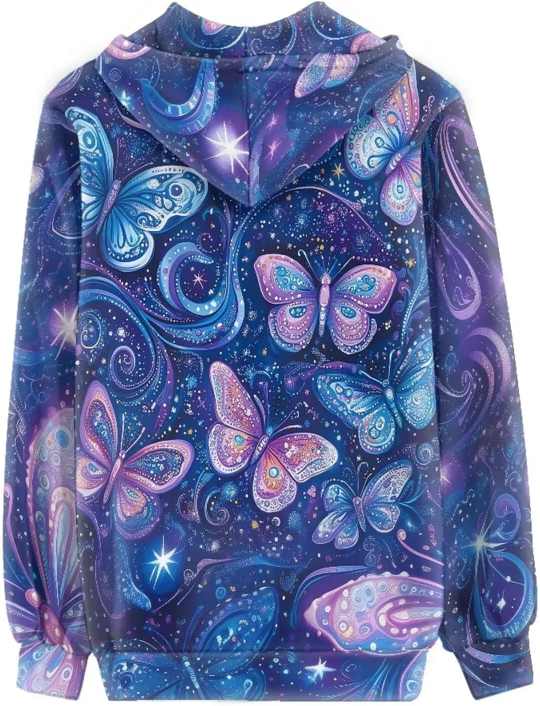 Women's Full Zip Long Sleeve Sweatshirts Casual Zip Up Hoodie Drawstring Y2K Teen Girls Hoody