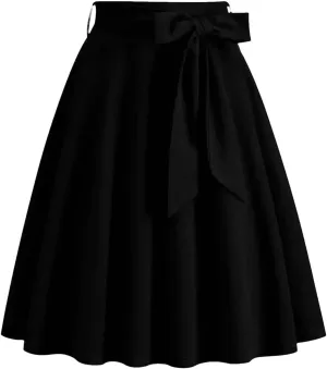 Women's High Waist A Line Skirts for Women Vintage Midi Long Skirt Casual Athletic Skirts