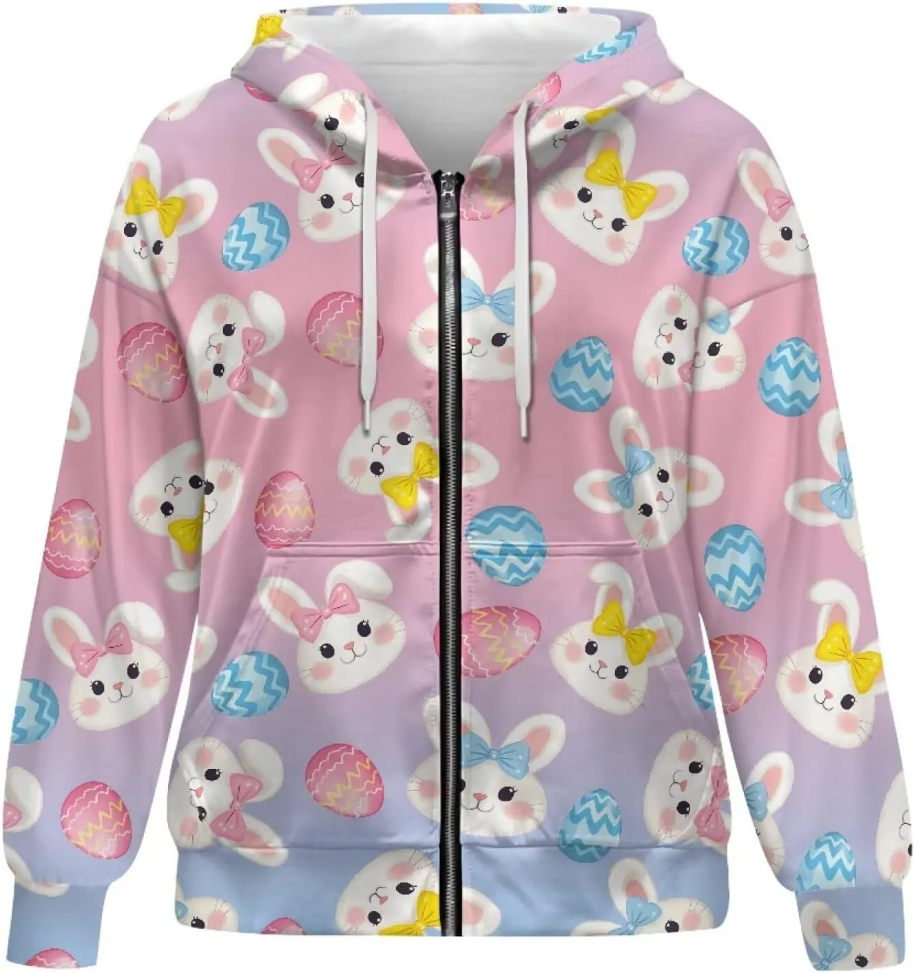 Women's Oversized Hoodies with Zipper Lightweight Fashion Full Zip Up Sweatshirts Jacket Outfit with Pockets