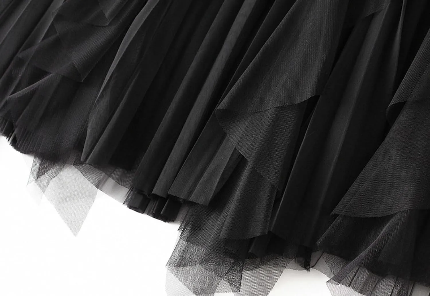 Women's Ruffled Tulle Midi Skirt High Waist Pleated A-line Skirt for Elegant and Casual Occasions 2025 Summer Fashion