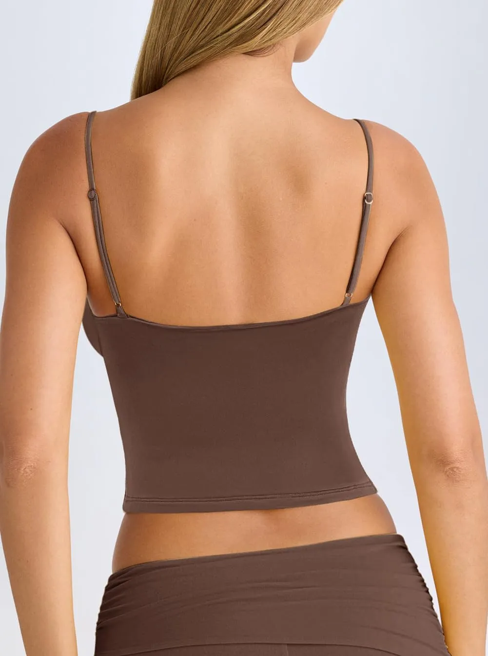 Women's Sexy Lace V Neck Spaghetti Strap Tank Top Sleeveless Double Lined Fitted Going Out Camisole Tops