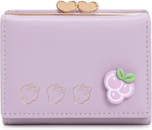 Womens Wallet, Cute Card Holder For Girls, Ladies Mini Slim Short Wallets, Small Bifold Rfid Blocking Purse(Lavender)