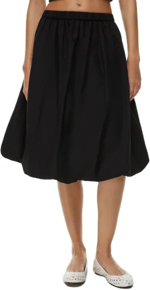 XBTCLXEBCO Women Y2K Bubble Midi Skirt Elastic Waist Flowy A-Line Long Skirt Ruffle Hem Puffy Balloon Skirt Summer Streetwear