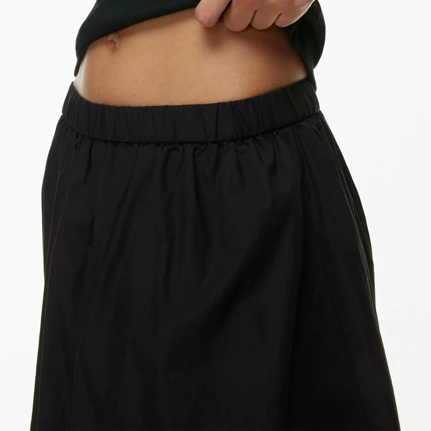 XBTCLXEBCO Women Y2K Bubble Midi Skirt Elastic Waist Flowy A-Line Long Skirt Ruffle Hem Puffy Balloon Skirt Summer Streetwear