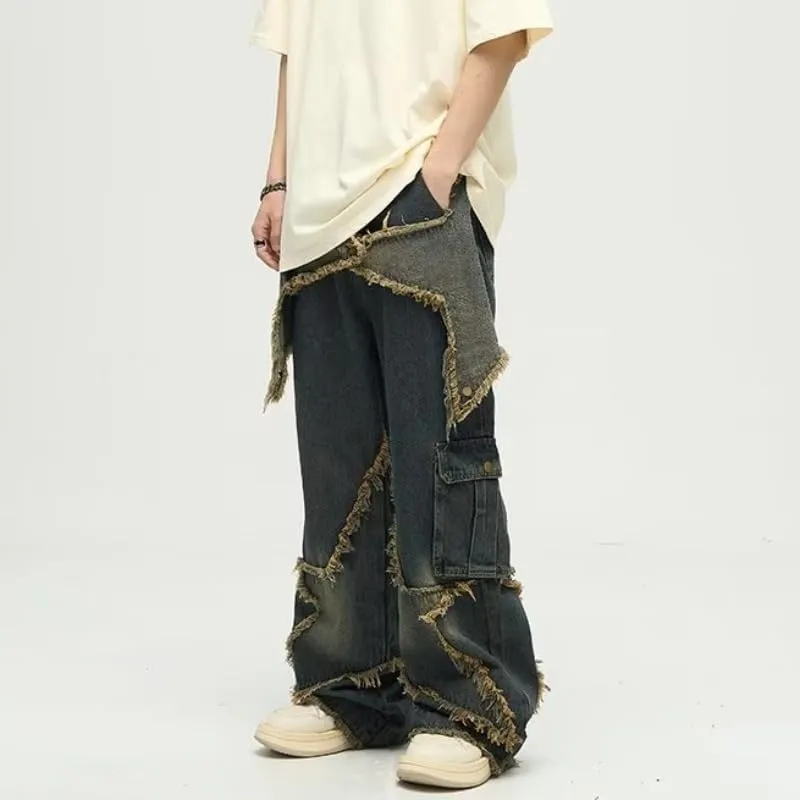Y2K Aesthetic Cargo Track Pants, Cyber Fairy Grunge Pants,Wide Leg Korean Trousers Joggers,Spring Casual Kpop Pants