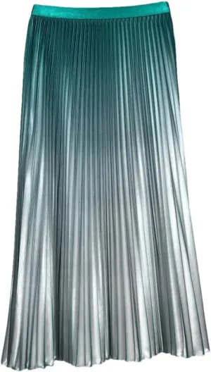 YTR6TW Women's Elastic High Waist Pleated Midi Skirt Women Summer Office Streetwear Skirt