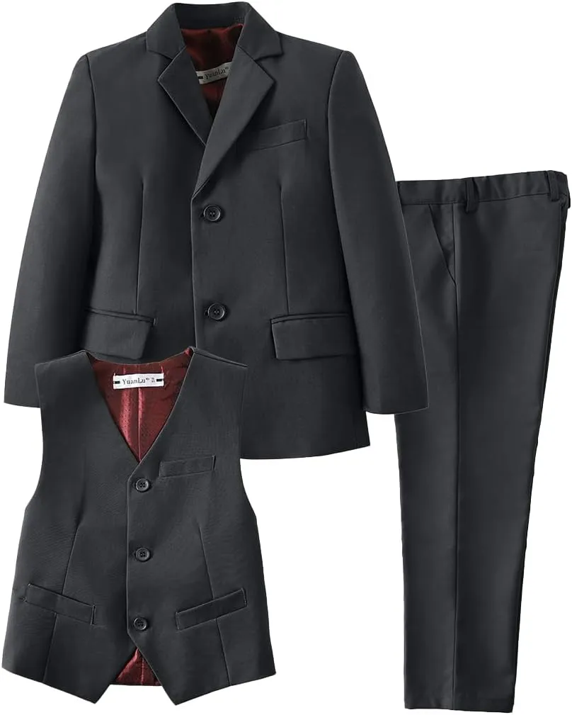 YuanLu Suits for Boys Ring Bearer Outfit Formal Vest and Pants Suit for Boy Wedding Suits Set