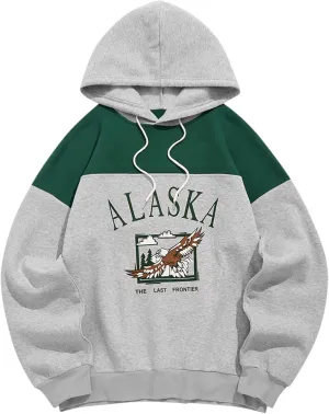 ZAFUL Men's Hooded Sweatshirt Graphic Colorblock Two Tone Fleece Lined Pullover Thermal Hoodie