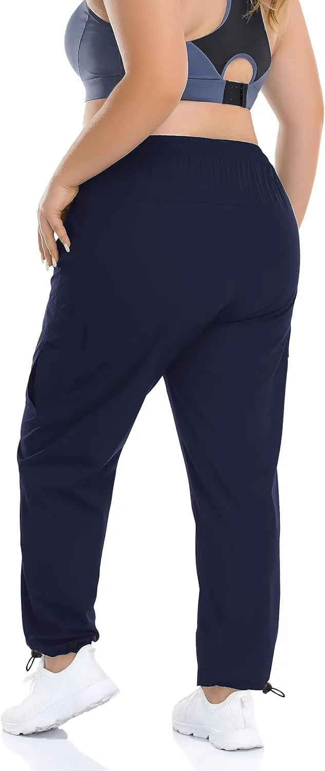 ZERDOCEAN Women's Plus Size Outdoor Active Hiking Pants Lightweight Quick Dry Athletic Pants Zipper Pockets