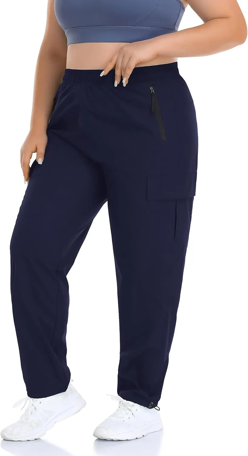 ZERDOCEAN Women's Plus Size Outdoor Active Hiking Pants Lightweight Quick Dry Athletic Pants Zipper Pockets