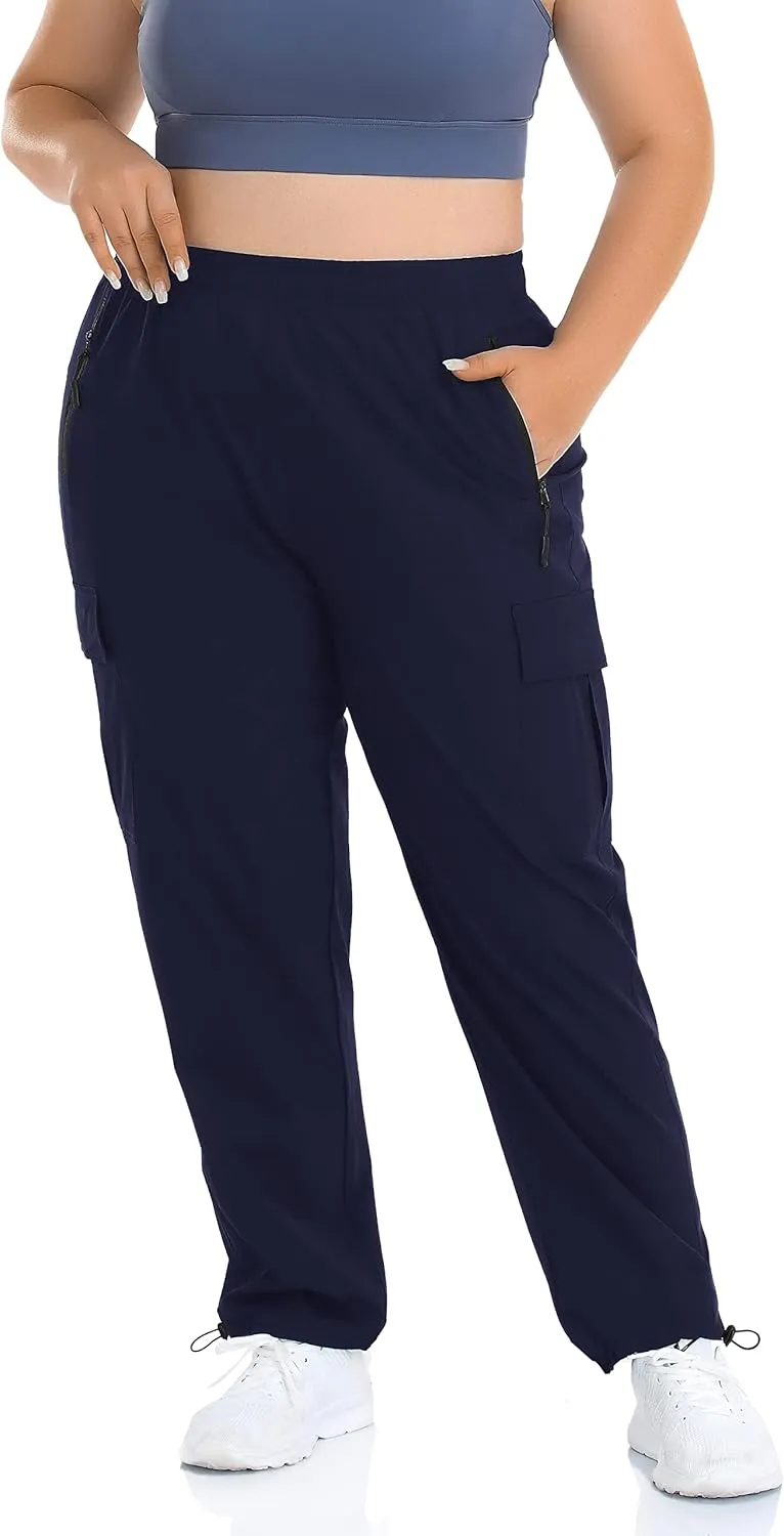 ZERDOCEAN Women's Plus Size Outdoor Active Hiking Pants Lightweight Quick Dry Athletic Pants Zipper Pockets