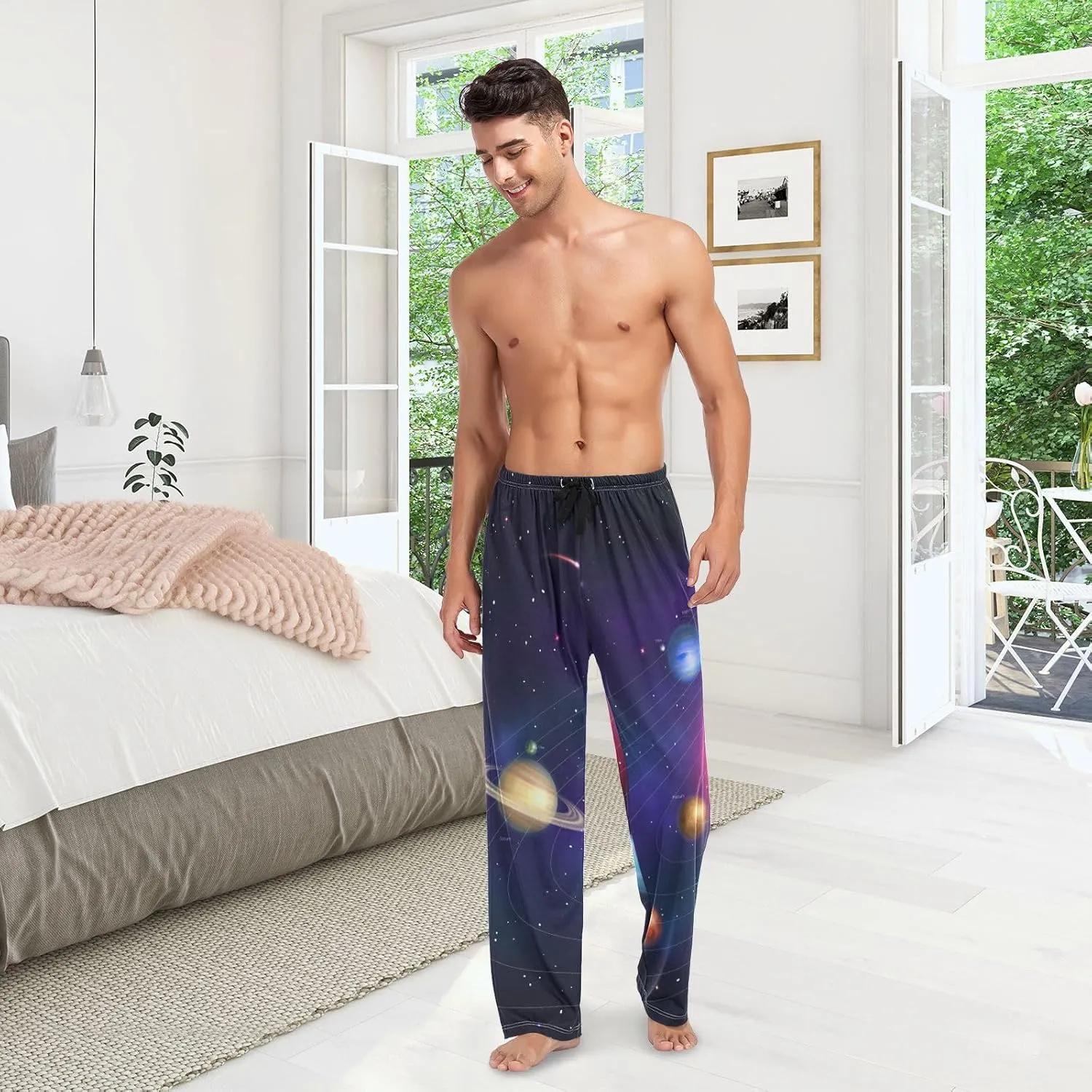 ZZKKO Pajamas Pants for Men, Men's Pajama Bottoms 100% Cotton PJ Lounge Sleepwear Pants for Mens With Pockets